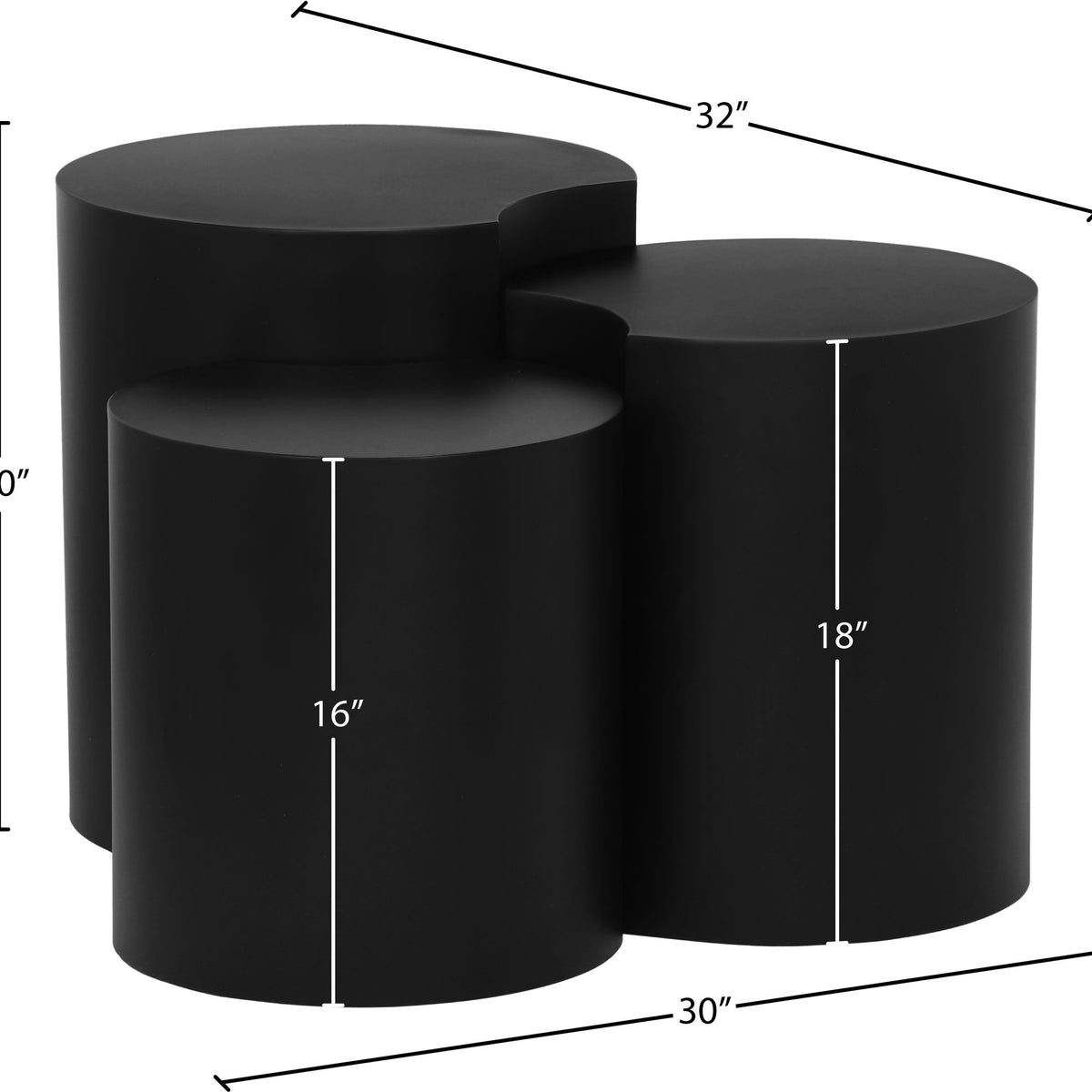 Dimple - 20" 3 Piece Modular End Table