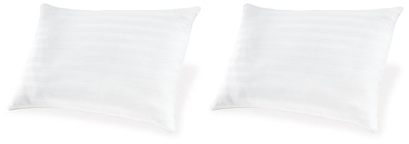 White cotton square pillow, set of 2, smooth fabric with stitched edges