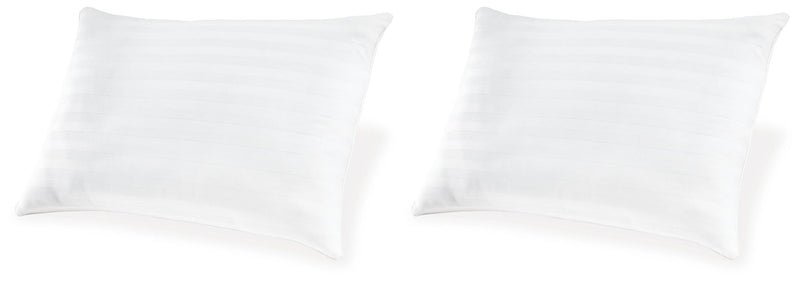 White cotton square pillow, set of 2, smooth fabric with stitched edges