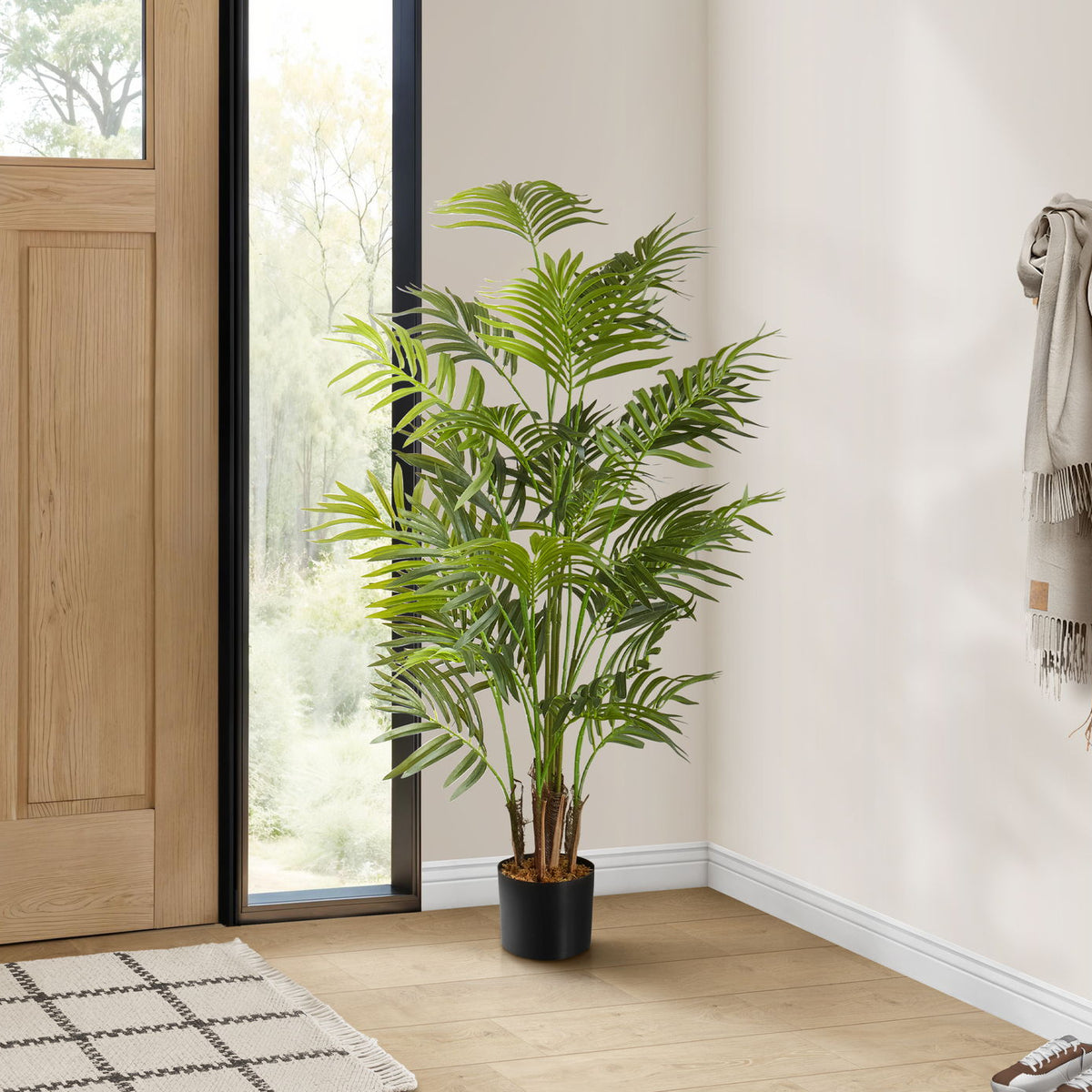 47" Tall, Artificial Plant, Areca Palm Tree, Indoor, Faux, Fake, Floor, Greenery, Potted, Real Touch, Decorative - Green / Black