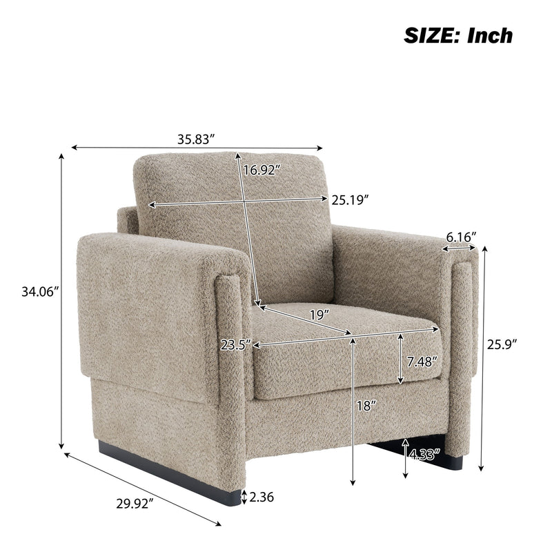 Upholstered Accent Armchair With Square Arm