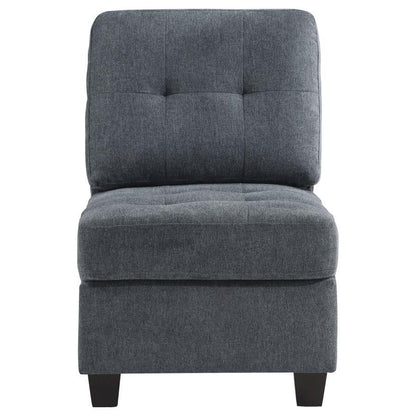 Georgina - Upholstered Armless Chair - Steel Gray