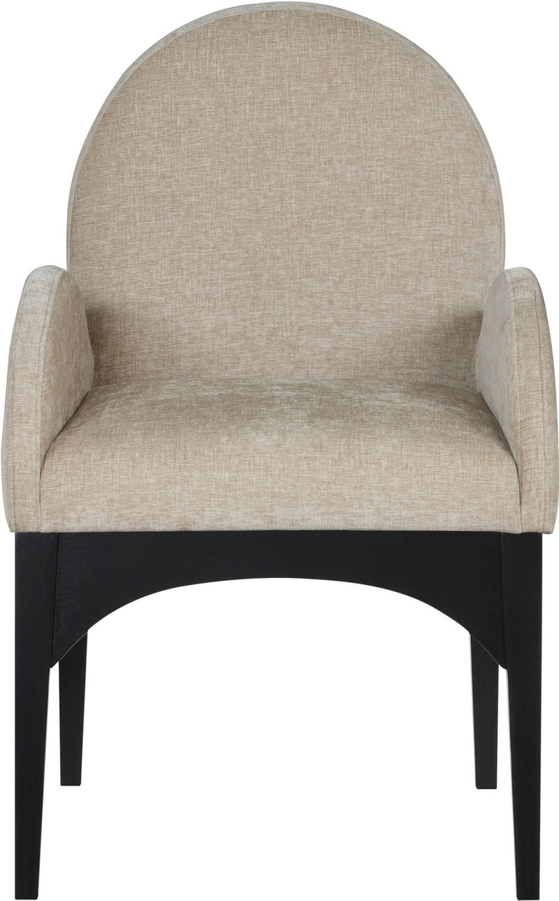 Waldorf - Chenille Dining Arm Chair With Black Legs
