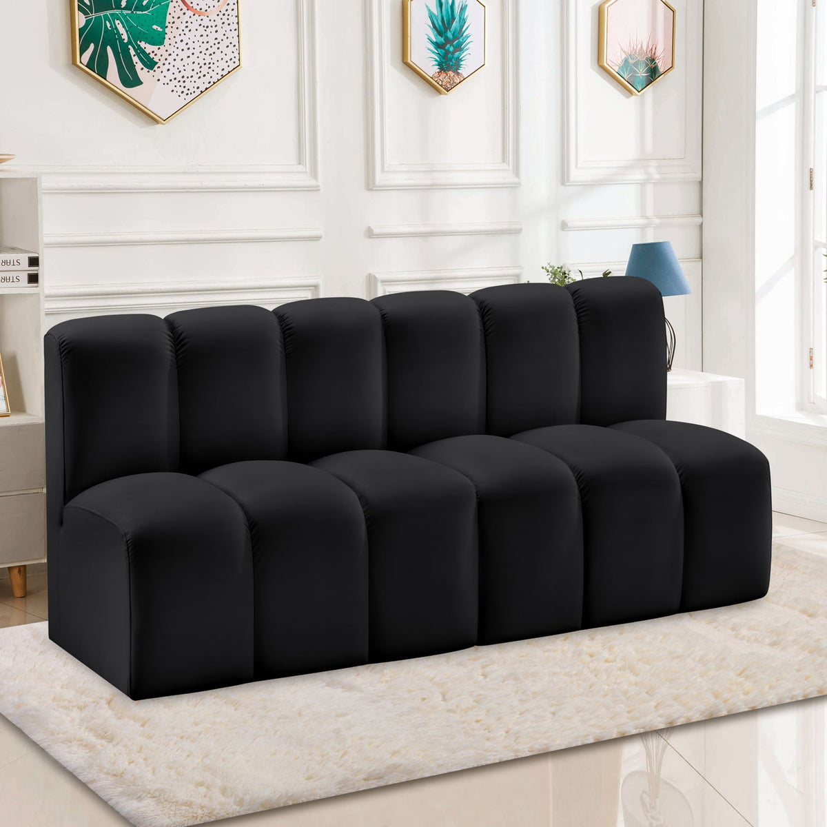 Arc - Faux Leather 2 Seats Modular Sofa