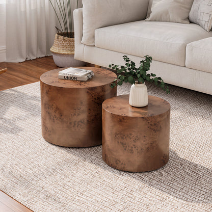 Nesting Coffee Table Set Dark Brown