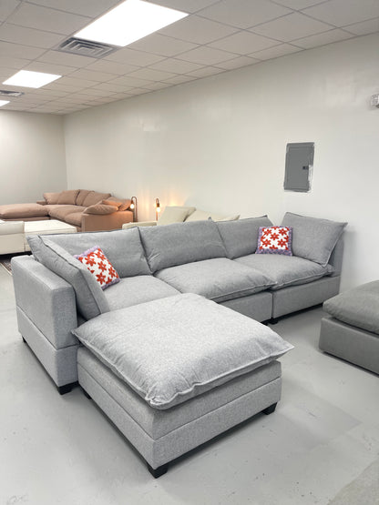 Grey 4 Piece Cloud Couch Sectional