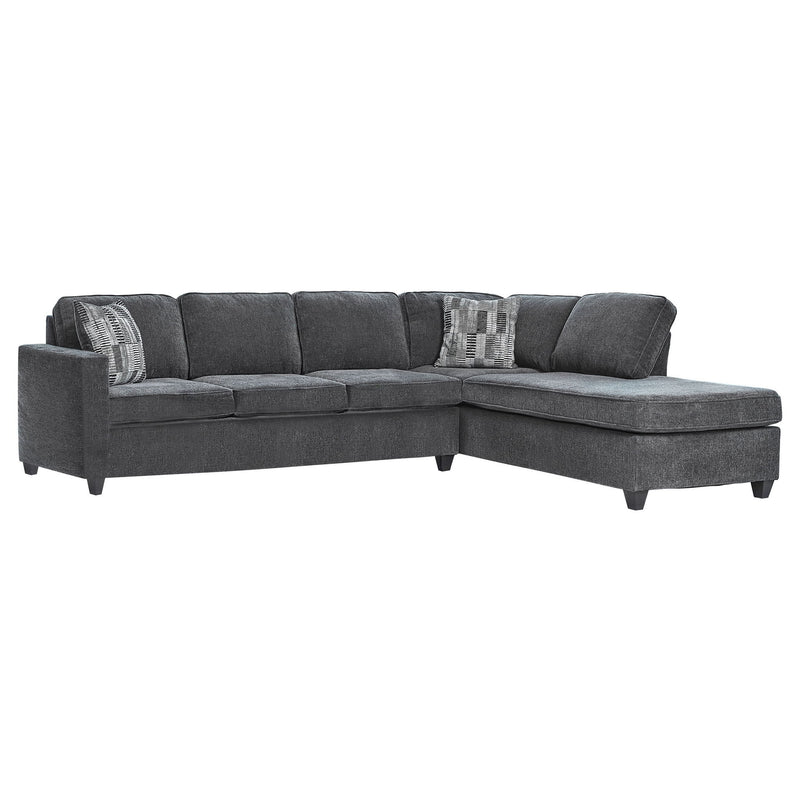 Johnston - Cushion Back Sectional With Pillows Elegant Upholstered Seating - Dark Gray