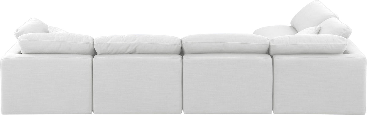 Indulge - Linen 5 Piece Modular Sectional - White