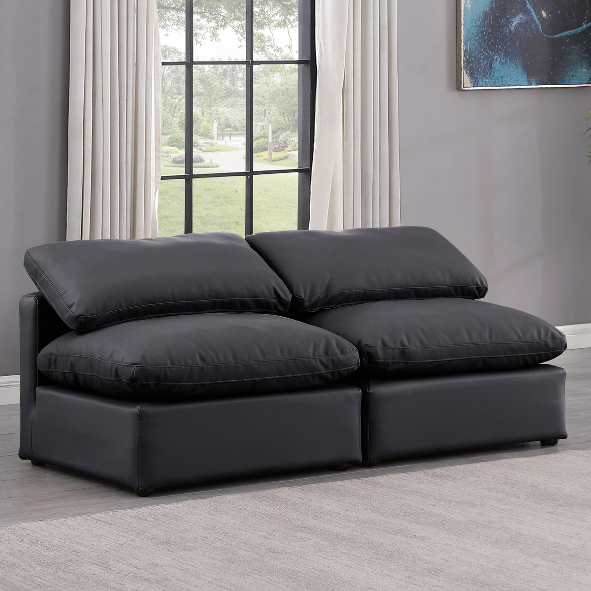 Indulge - Faux Leather 2 Seat Modular Armless Sofa