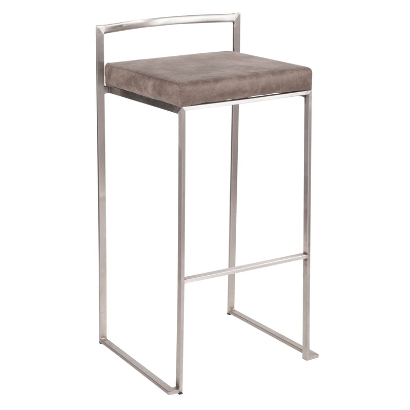 Fuji - Contemporary Stackable Counter Stool (Set of 2) - Stone