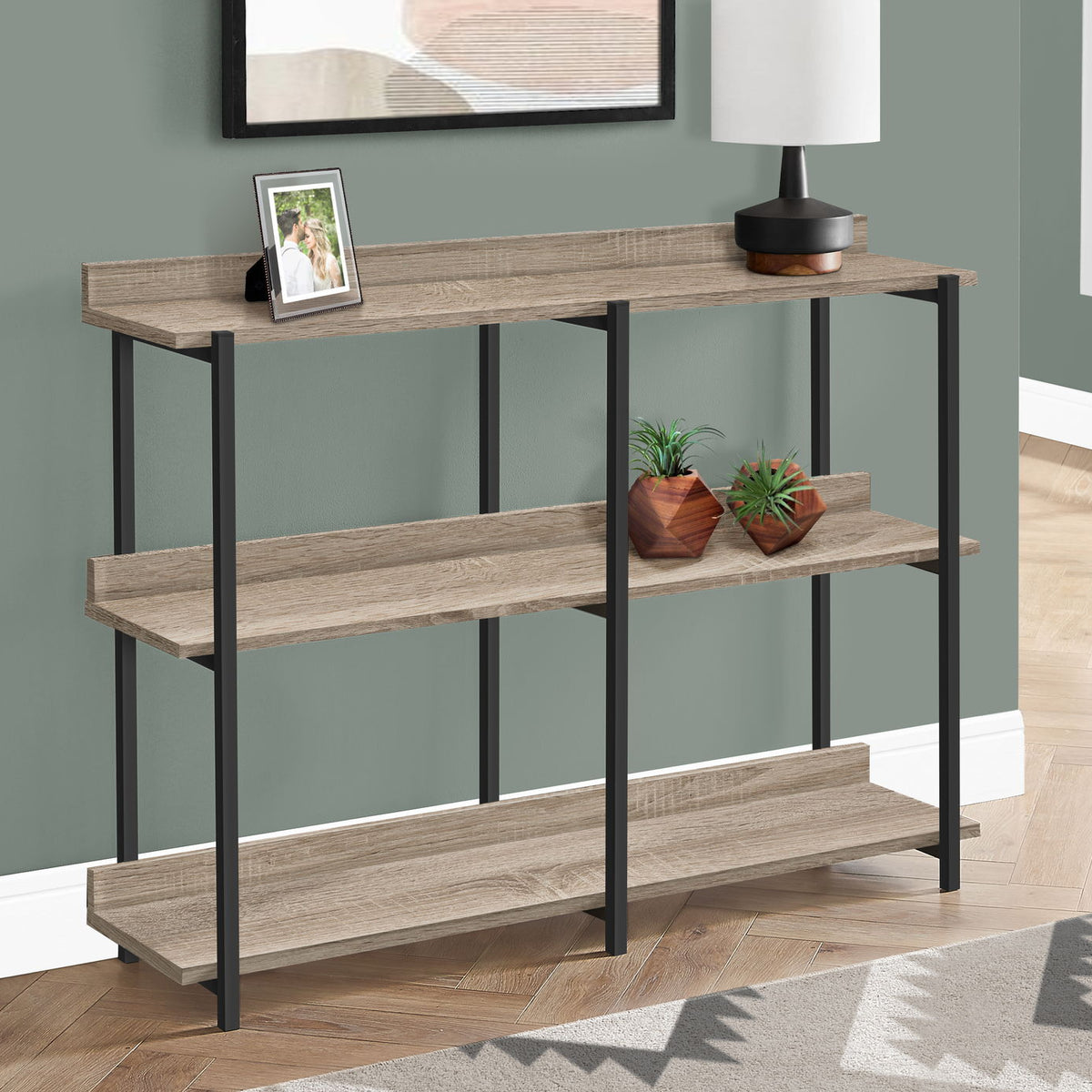 Accent Console Table For Entryway, Symmetrical Display