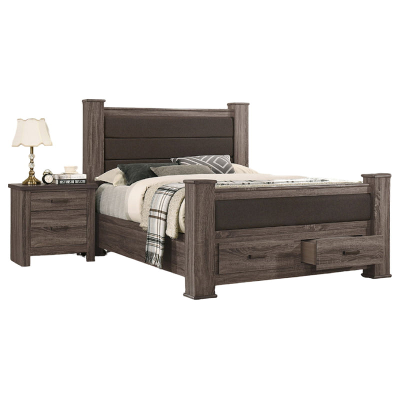 Upholstered Bed With Footboard Drawers