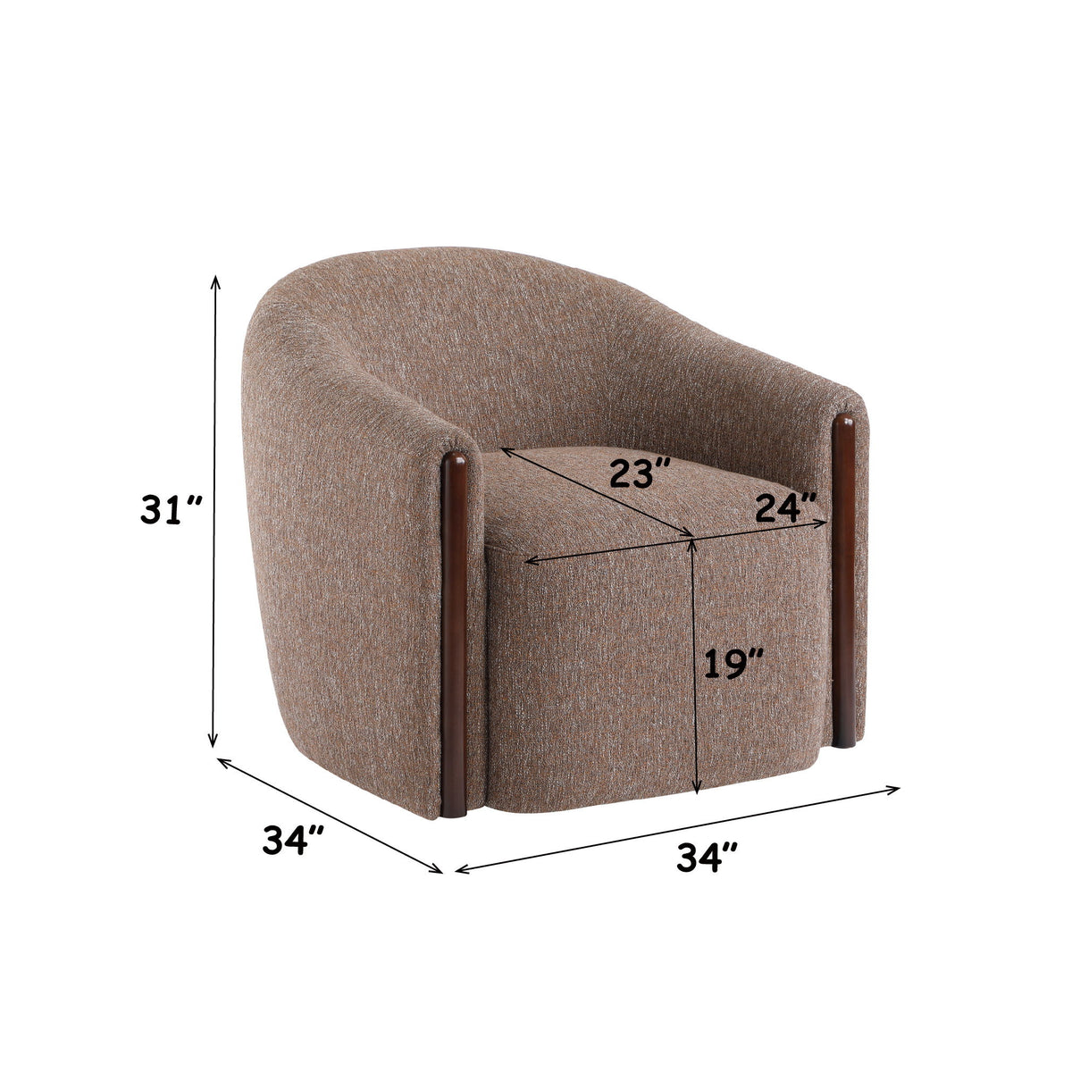 Ballona - Accent Chair With Swivel - Brown