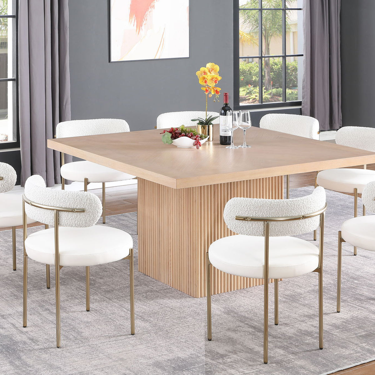 Belinda - Square Oak Veneer Dining Table