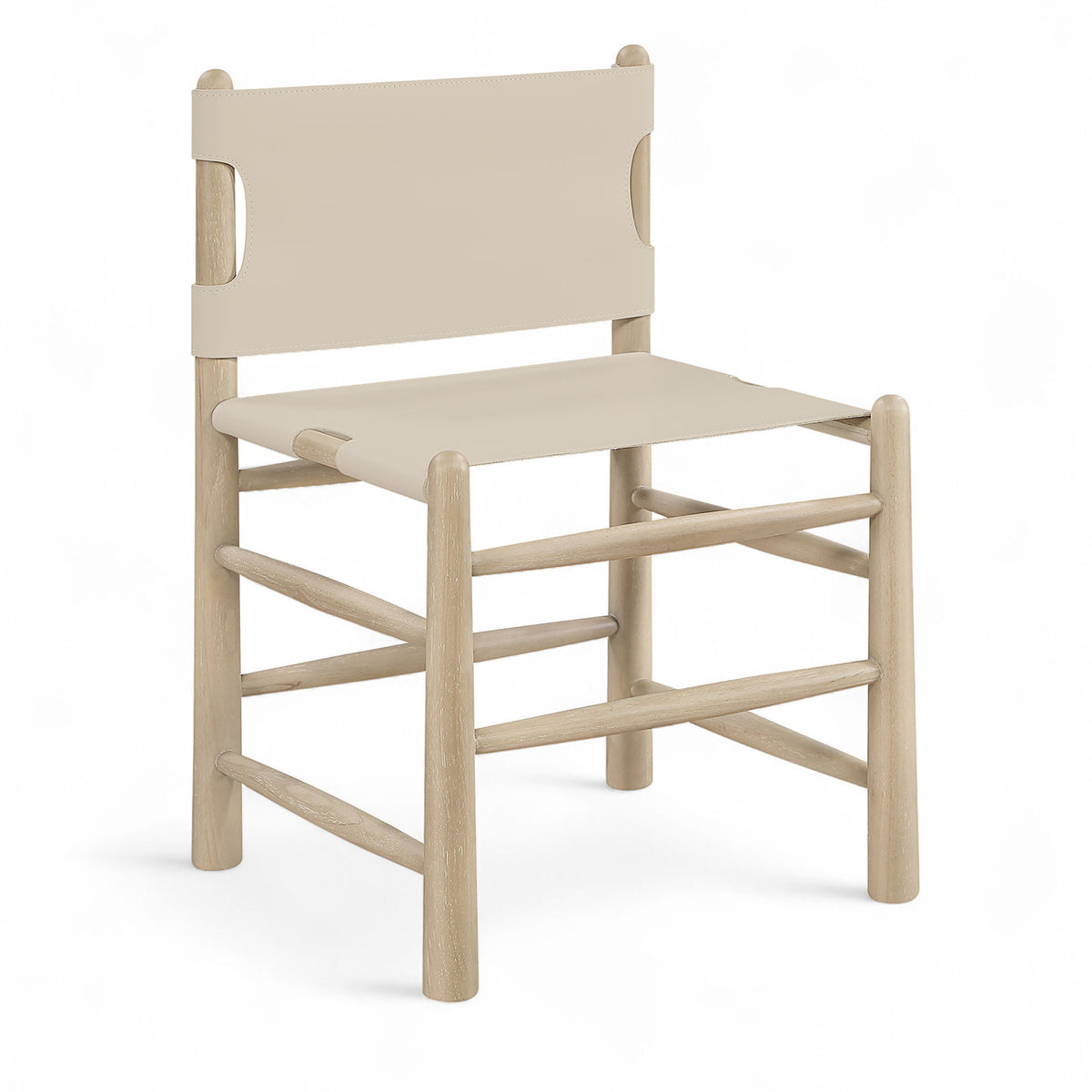 Santos - Vegan Leather Upholstered Dining Chair With Stained Natural Base (Set of 2)