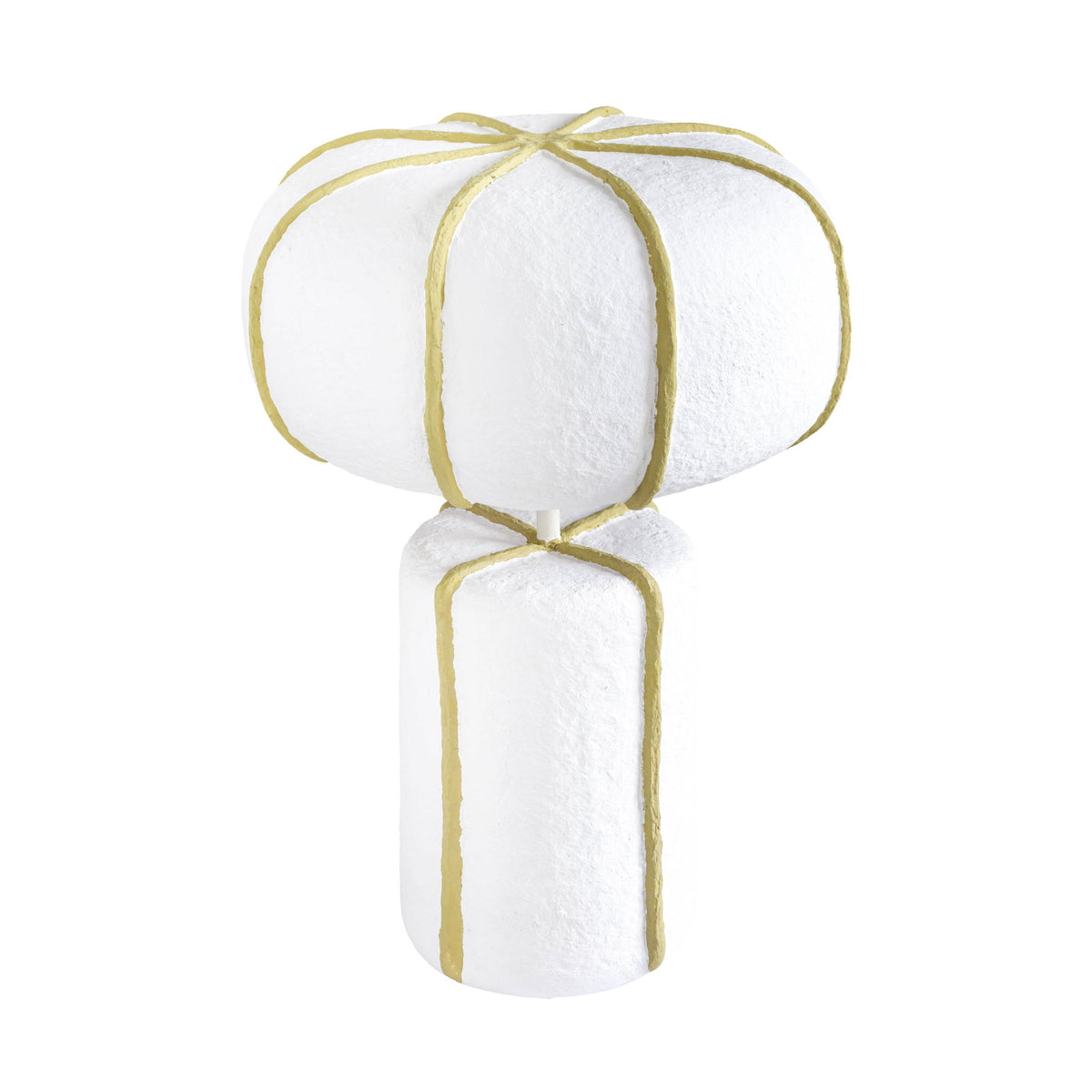 Looma - Cotton Mache Table Lamp - White / Green