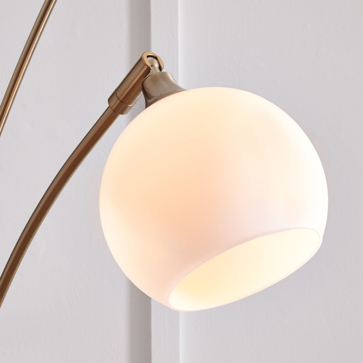 Taliya - Metal Arc Lamp  - Champagne / White