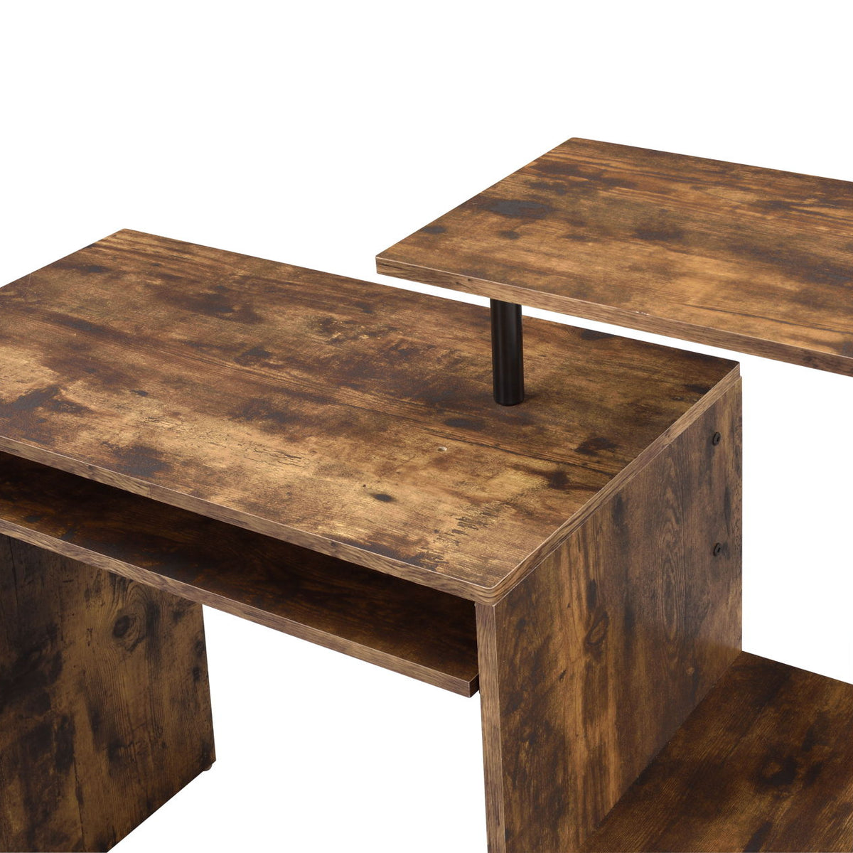 Lyphre - Computer Desk - Weathered Oak / Black