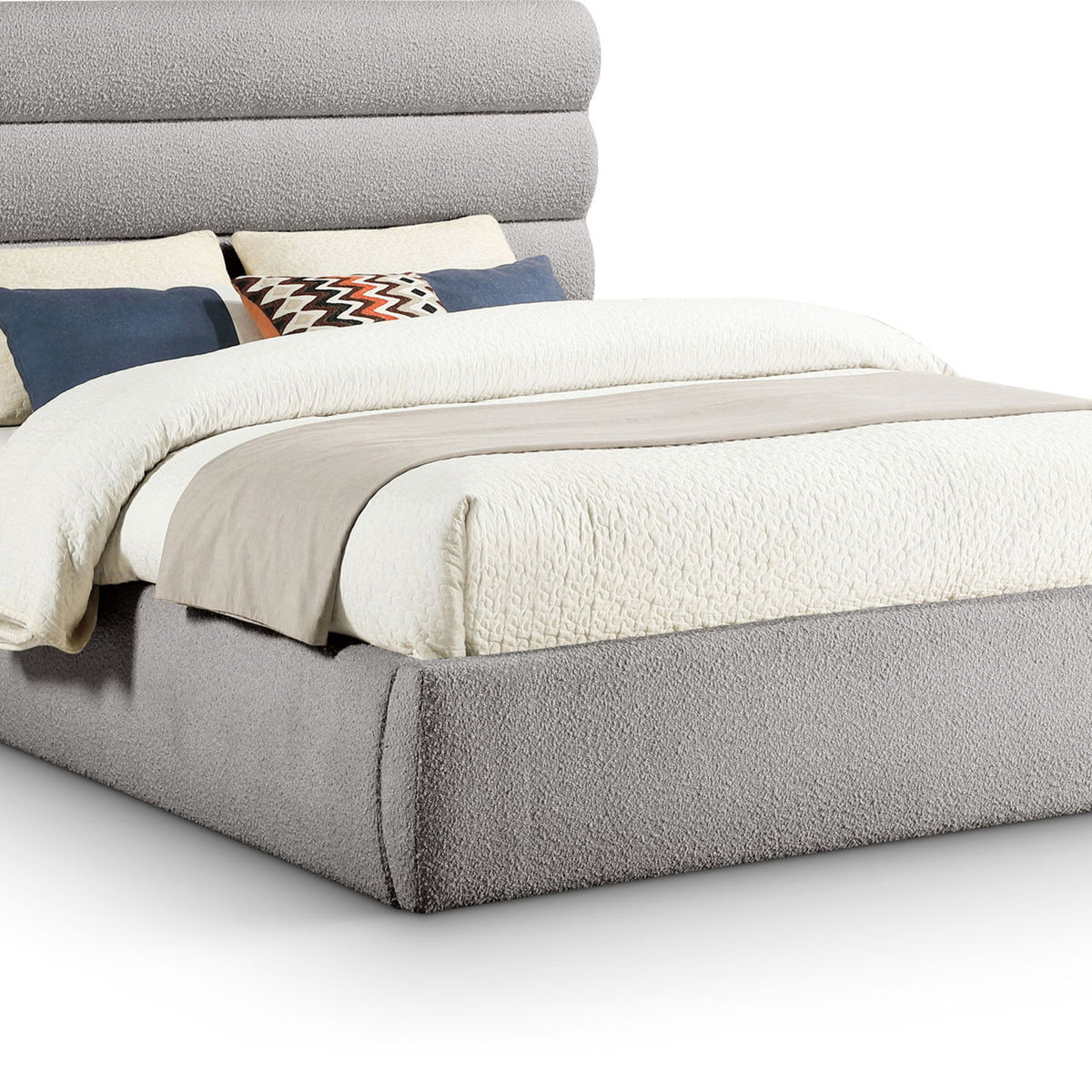 Adam - Boucle Fabric Bed With 52" Headboard