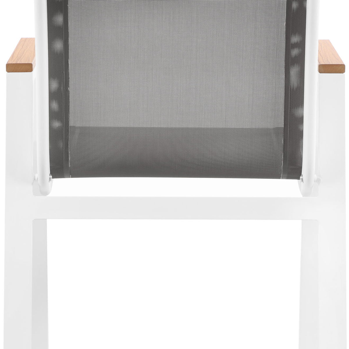 Nizuc - Outdoor Patio Dining Arm Chair With White Frame And Natural Arms (Set of 2)