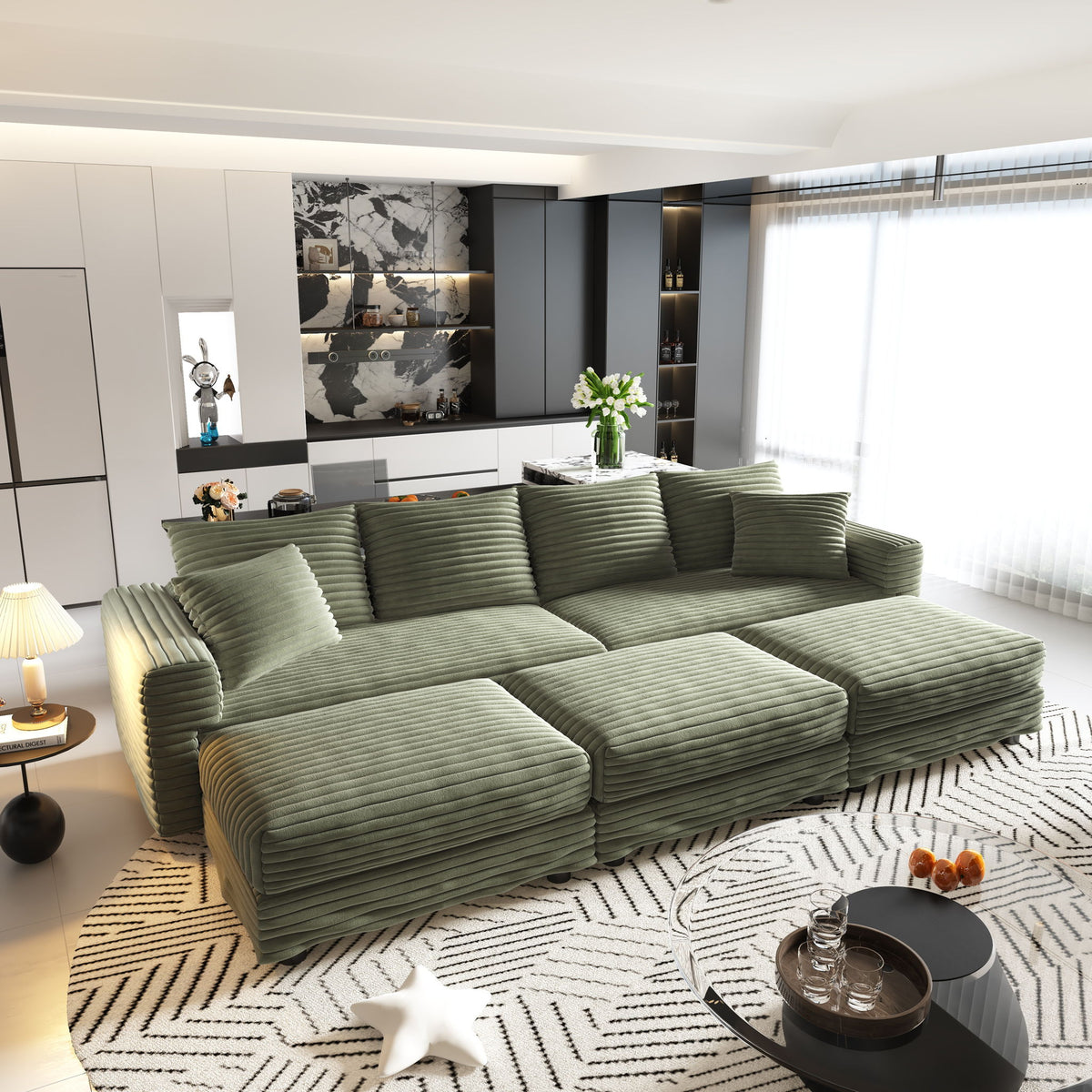 Modern Comfy Upholstered Sofa Cloud Couch & Deep Seat Couches