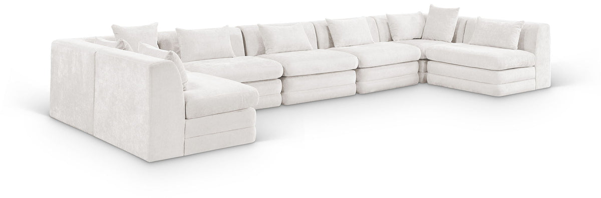 Stellar - 7 Piece Chenille Fabric Upholstered Modular Sectional