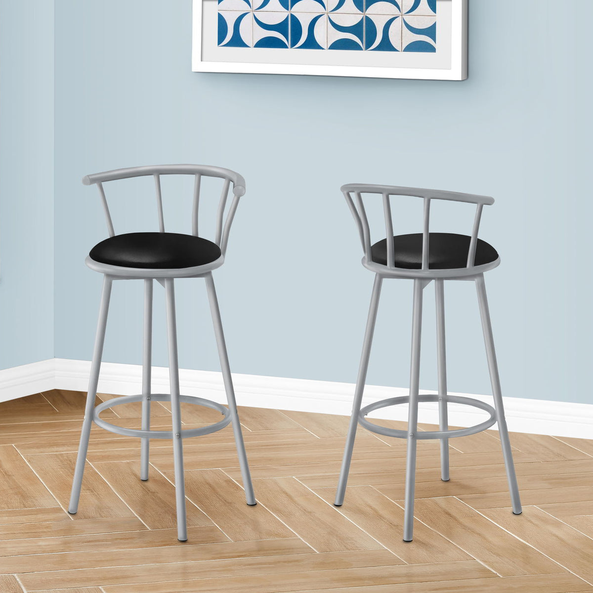 Swivel Stool Bar Height, Stylish Design Contemporary & Modern (Set of 2)