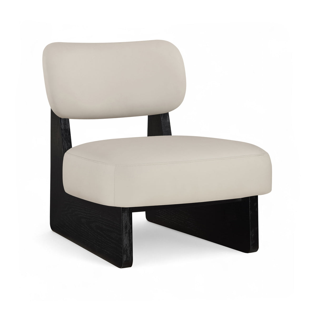Vetra - Vegan Leather Upholstered Accent Chair - Taupe / Painted Black