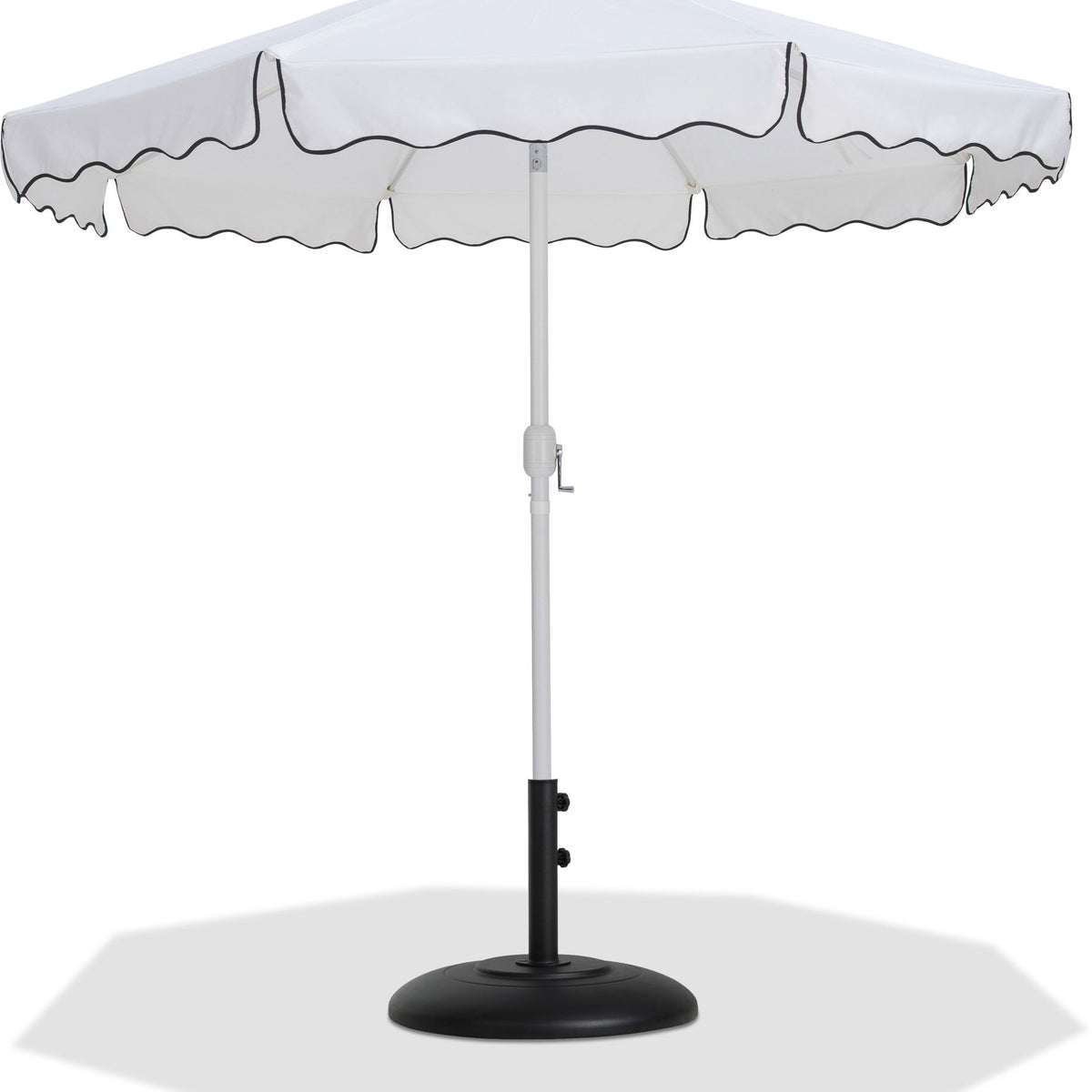 Amalfi - Patio Umbrella - Black Base / White Pole