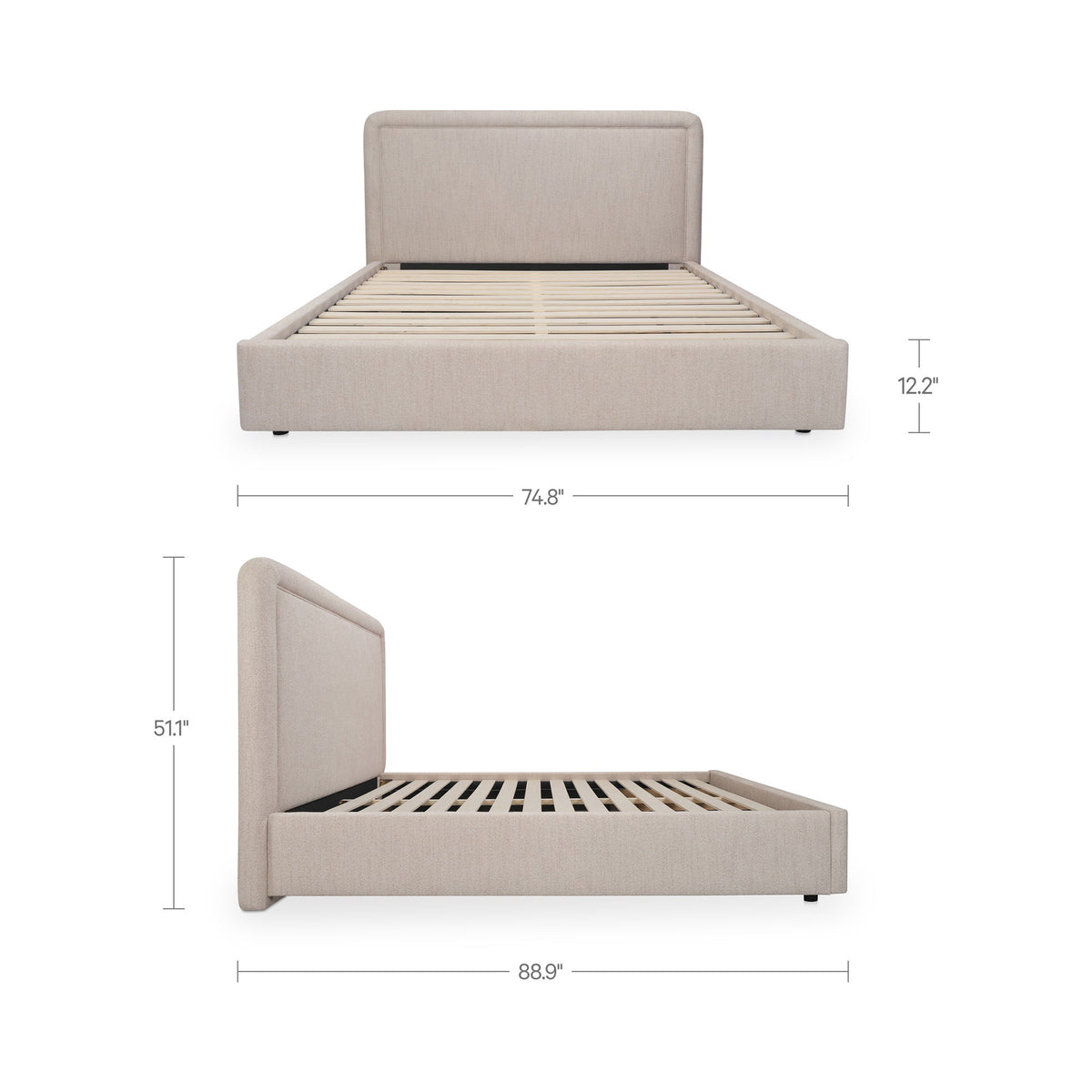 Simon - Queen Storage Bed - Flecked Beige