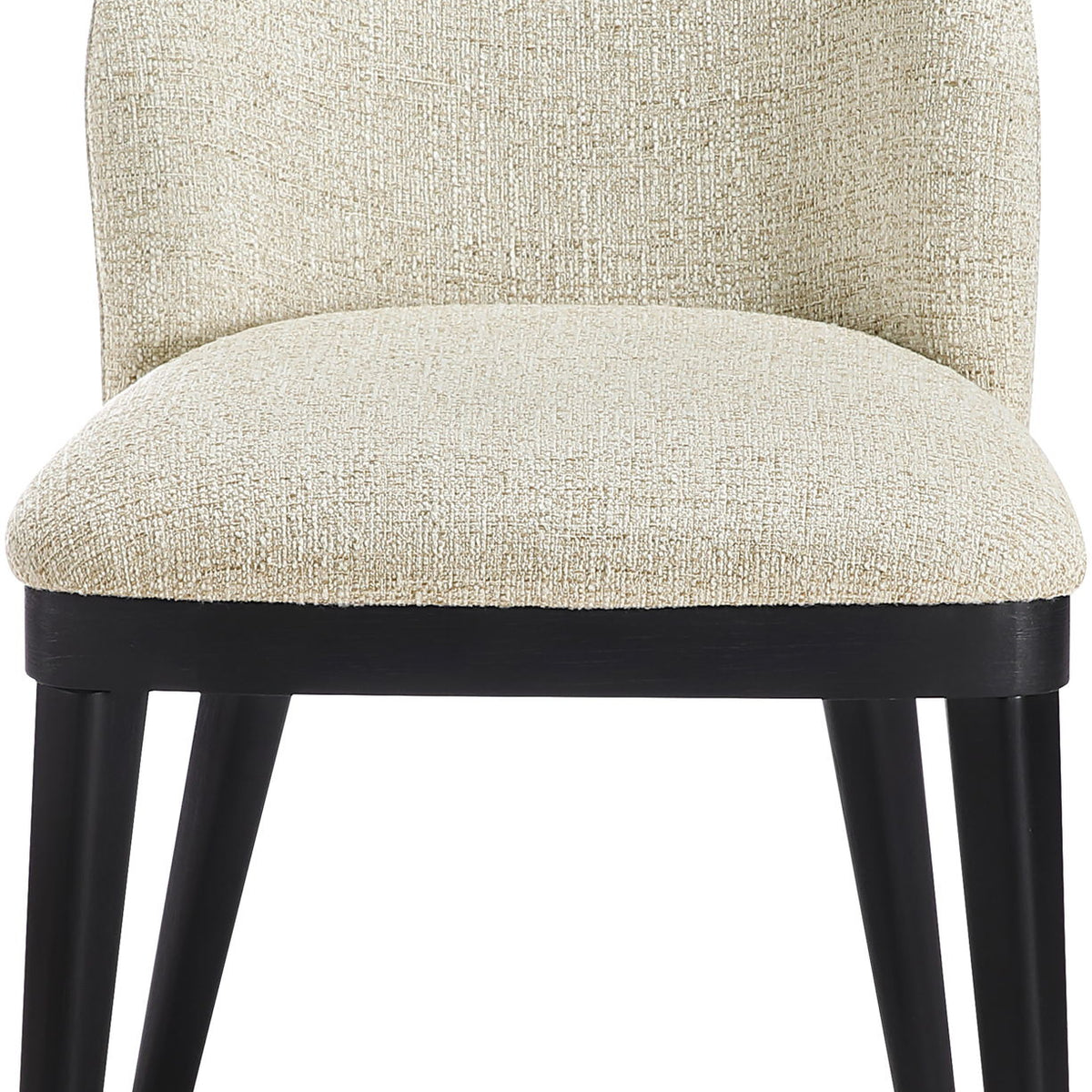 Valeo - Linen Textured Fabric Upholstered Dining Chair (Set of 2) - Painted Black Base