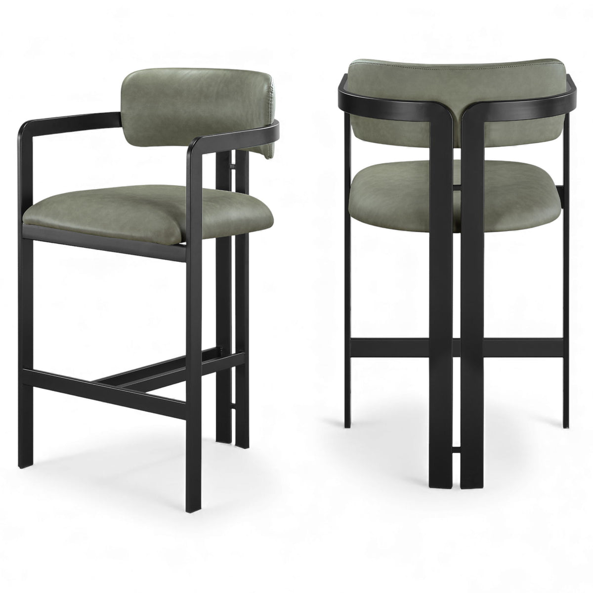 Aurum - Vegan Leather Upholstered Counter Stool With Graphite Black Base