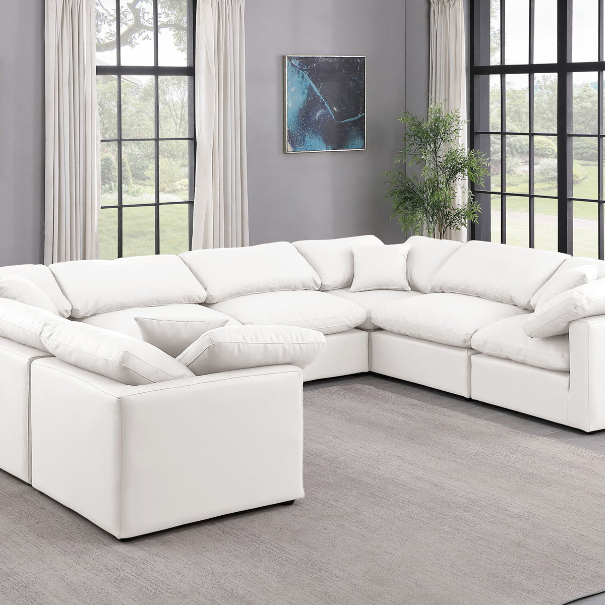 Indulge - Faux Leather 8 Piece Modular Sectional