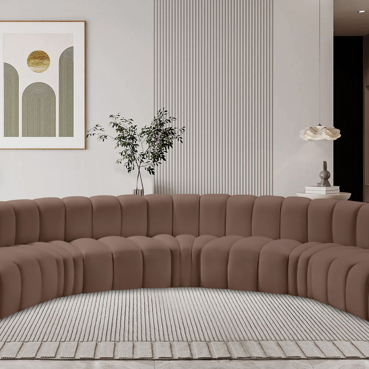 Arc - Faux Leather 7 Piece U-Shaped Modular Sofa
