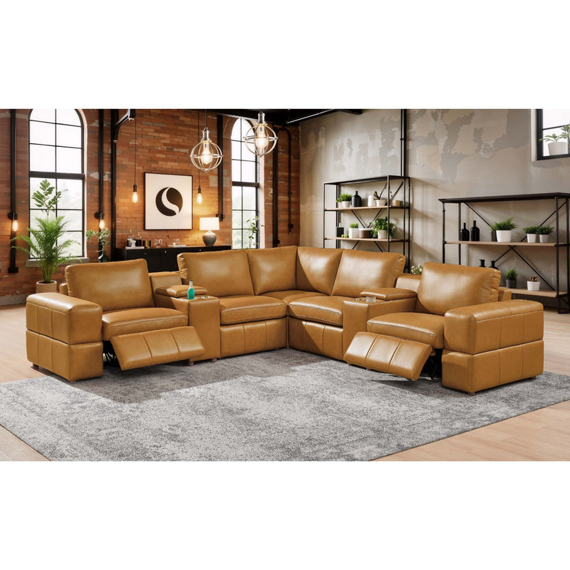 Upholstered Large Arms Sectional With Recliner Seats