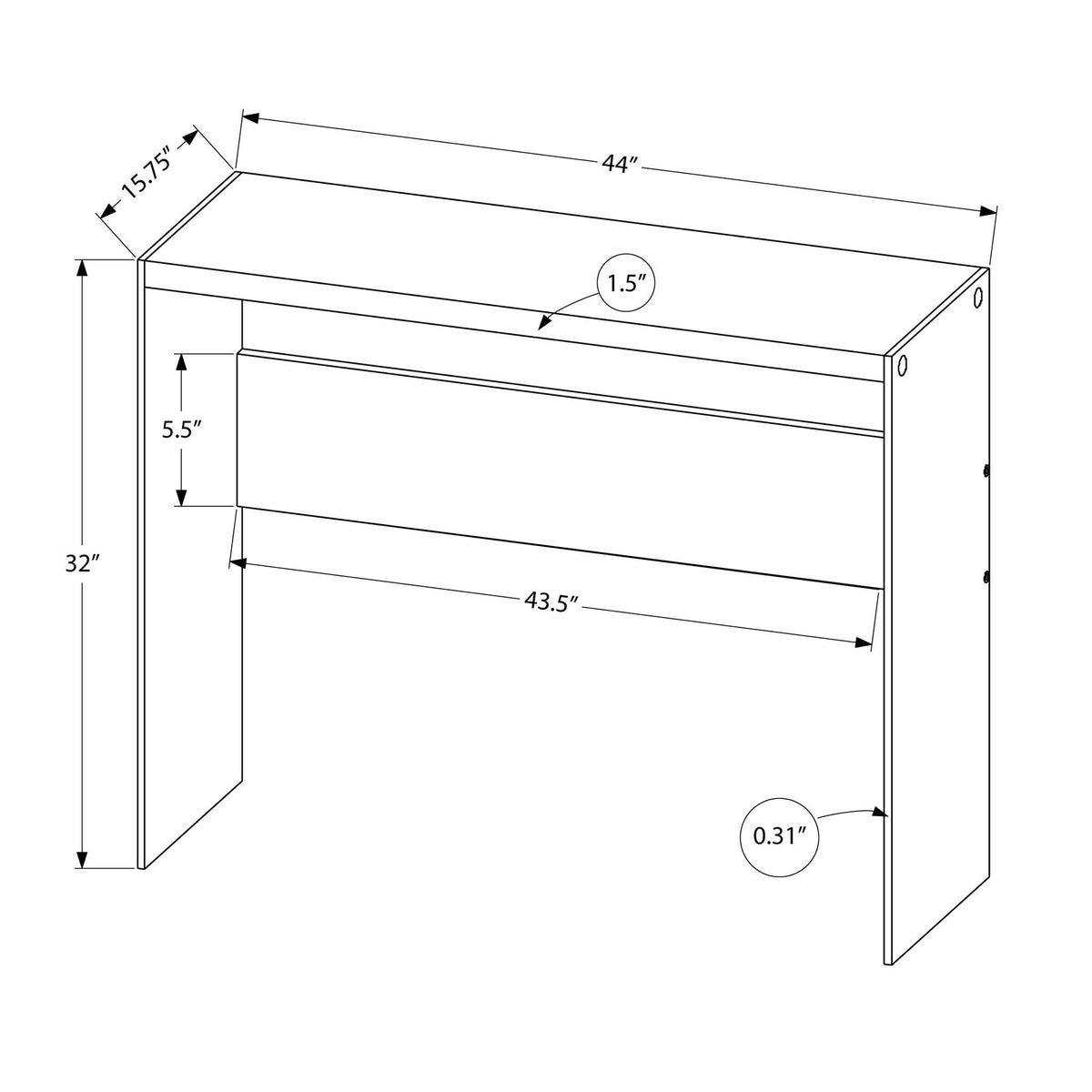 Accent Console Table For Entryway, Glossy Spacious Surface