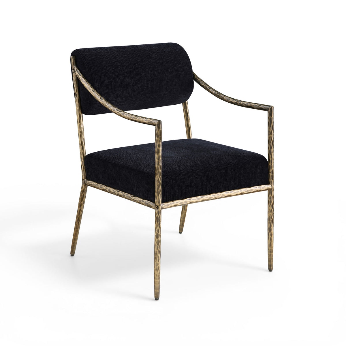 Bastille - Upholstered Dining Arm Chair (Set of 2) - Brass Frame