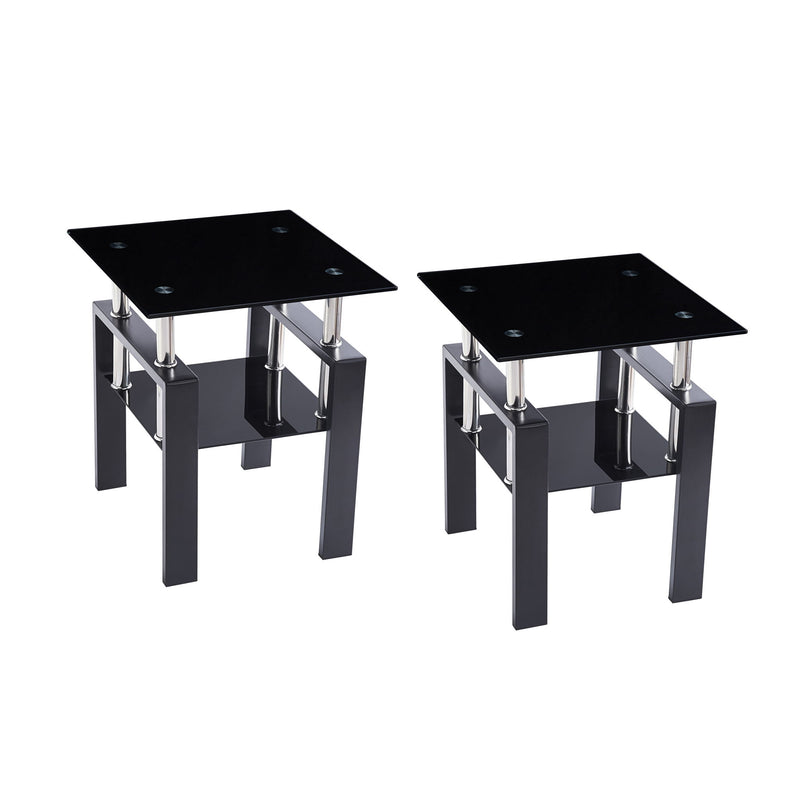 Tempered Glass Table With Storage