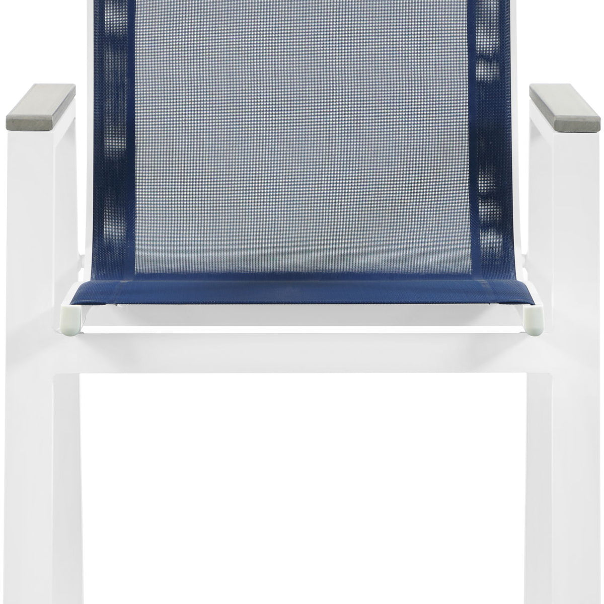 Nizuc - Outdoor Patio Dining Arm Chair With White Frame And Gray Arms (Set of 2)