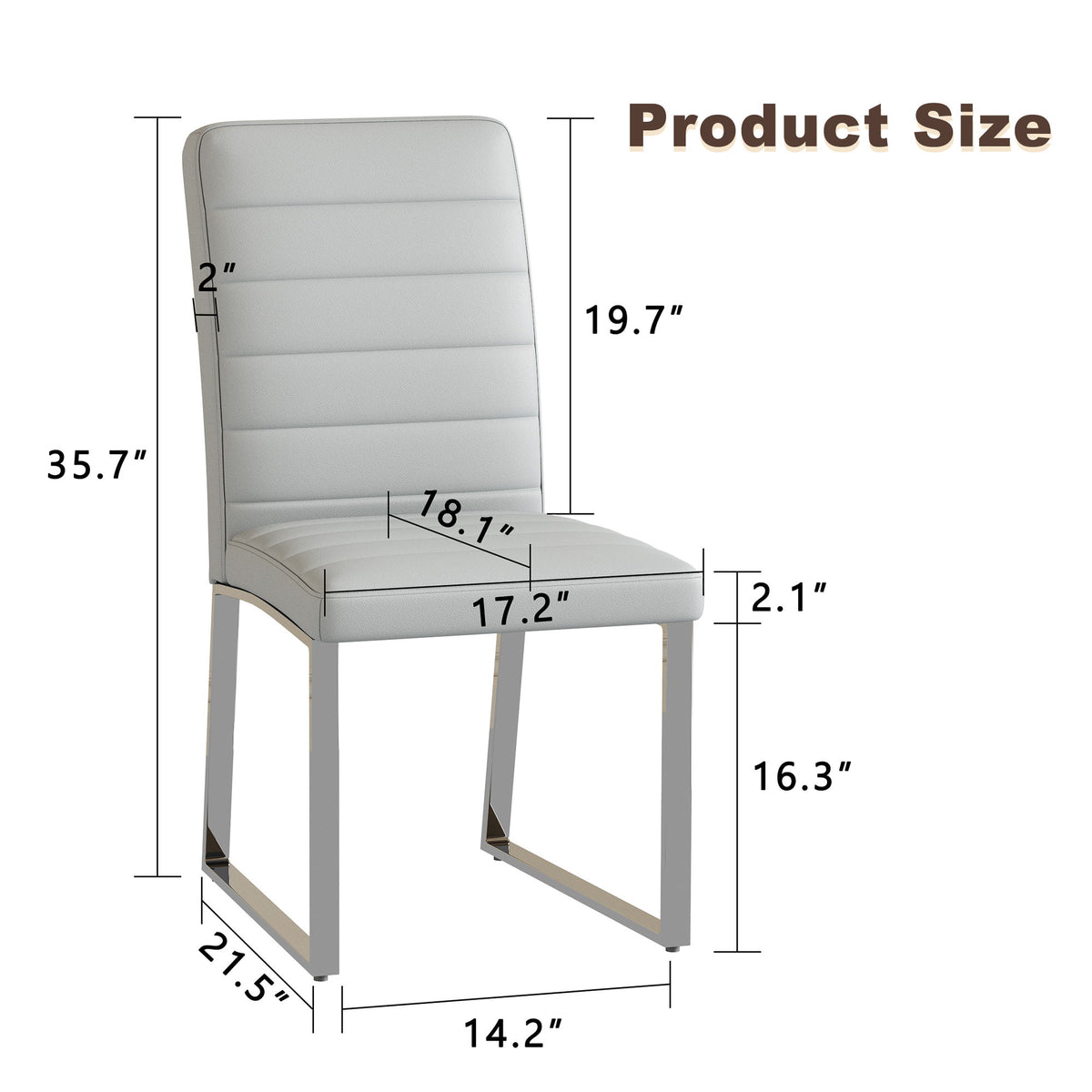 Oversized Dining Chairs (Set of 4) - Light Gray