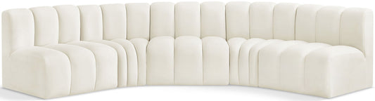 Arc - Velvet 5 Piece U-Shaped Modular Sofa