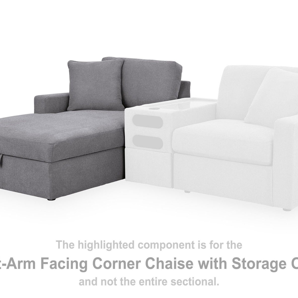 Modmax - LAF Corner Chaise With Storage - Granite