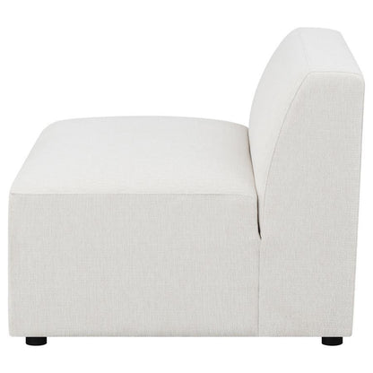 Freddie - Upholstered Tight Back Armless Chair - Pearl