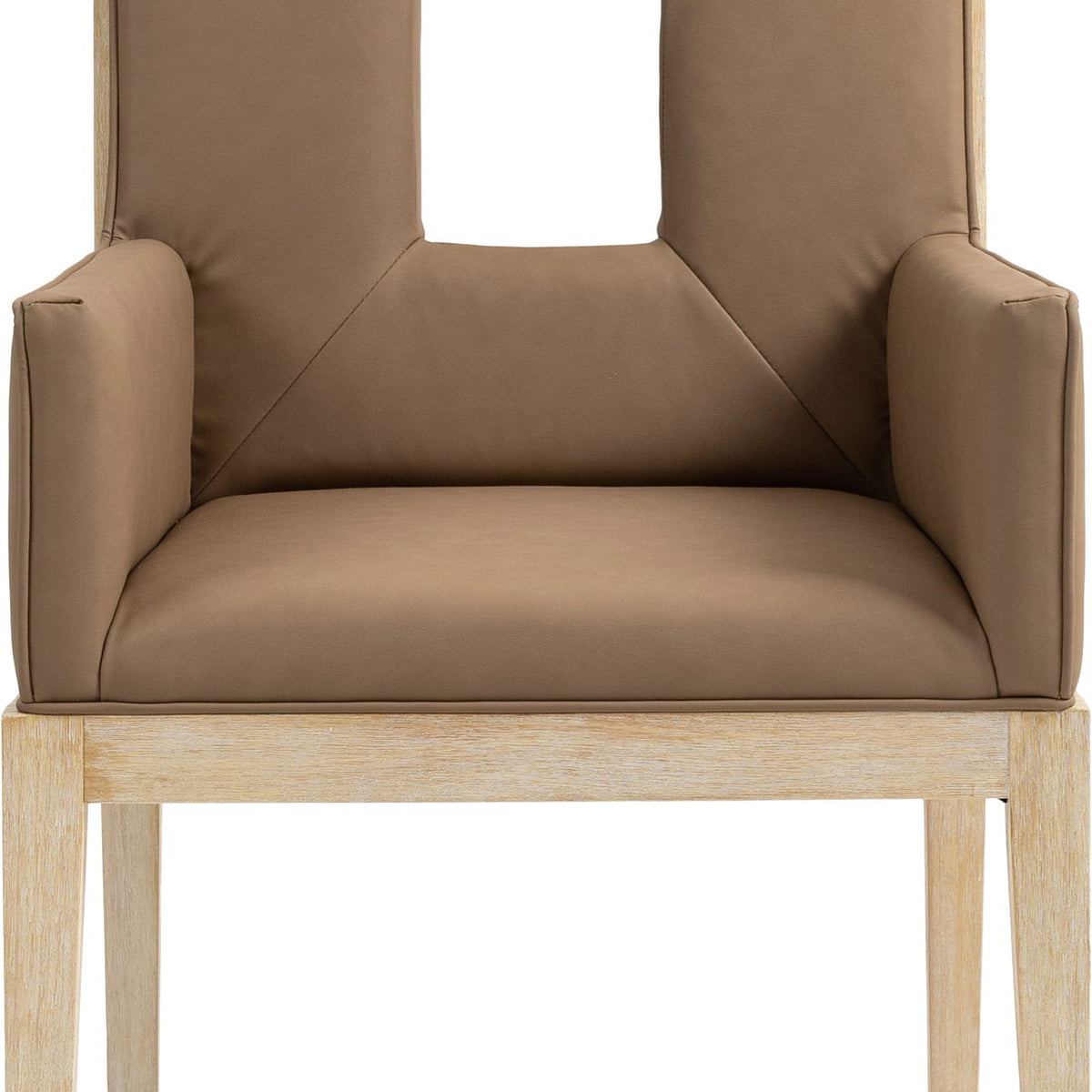 Gwendolyn - Faux Leather Dining Arm Chair With Natural Frame