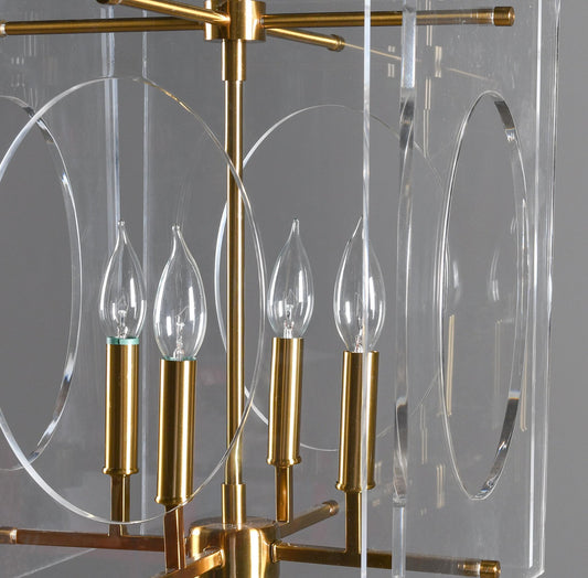 Tessa - Chandelier - Clear/Brass