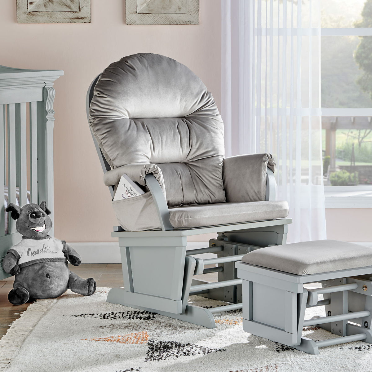 Madison - Glider And Ottoman - Gray