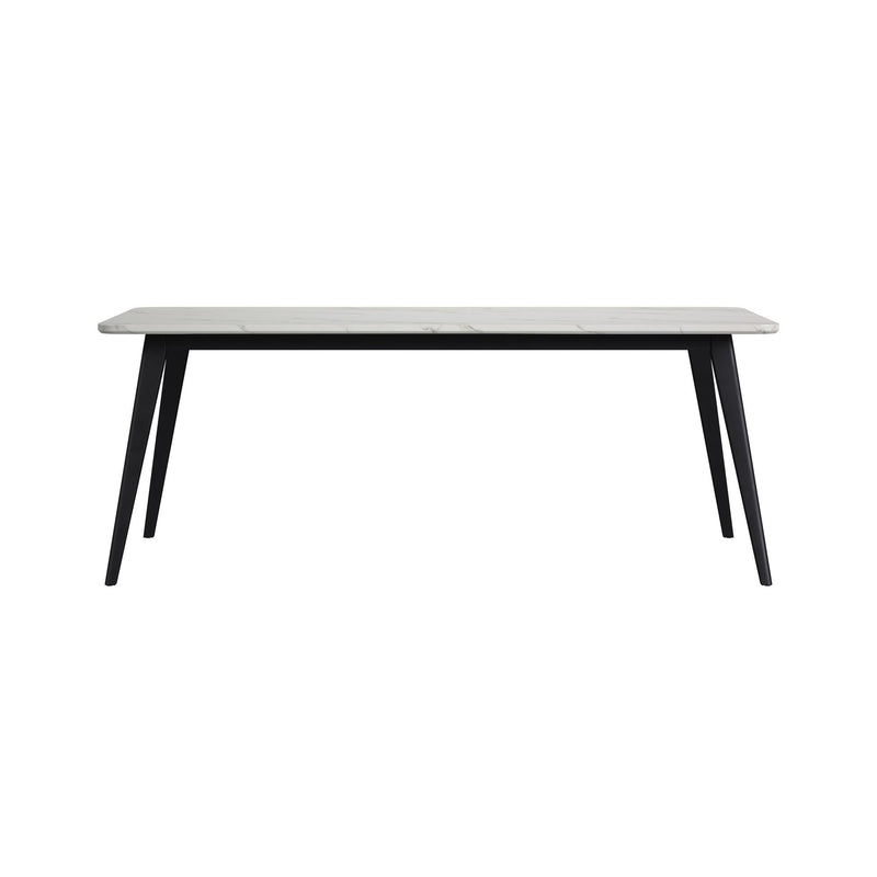 Marlene - Dining Table With White Faux Marble Top - White