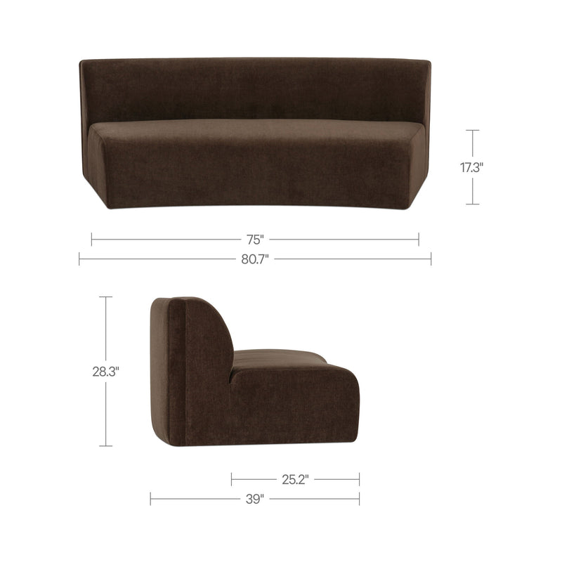 Naomi - Concave Sofa - Dark Brown