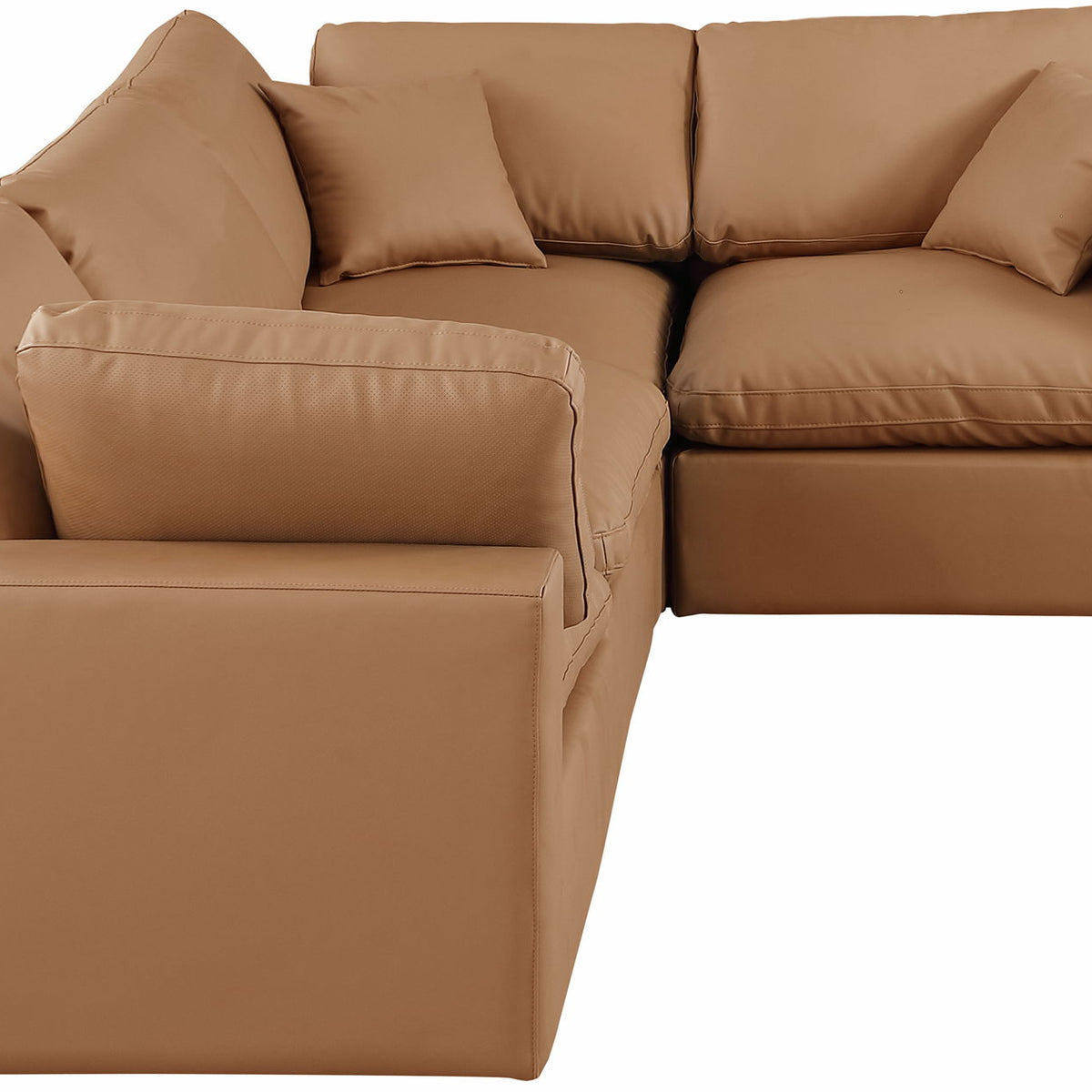 Comfy - 4 Piece Faux Leather Modular Sectional