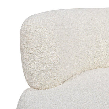 Fuji - 360 Swivel Low Barrel Back Accent Chair - Ivory White